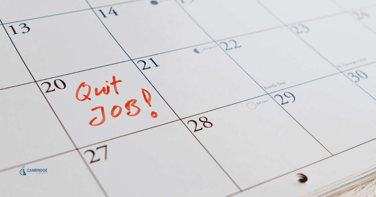 monthly calendar with the words "quit job!" written on one of the days