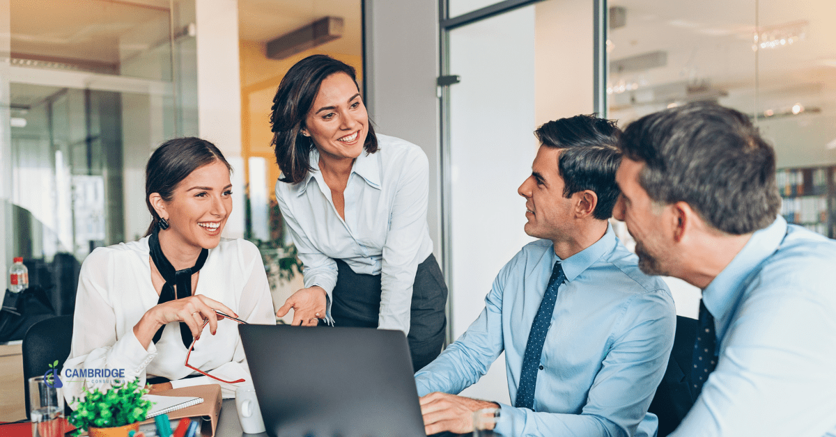 Customer Service Director 1795 corporate colleagues around a conference table