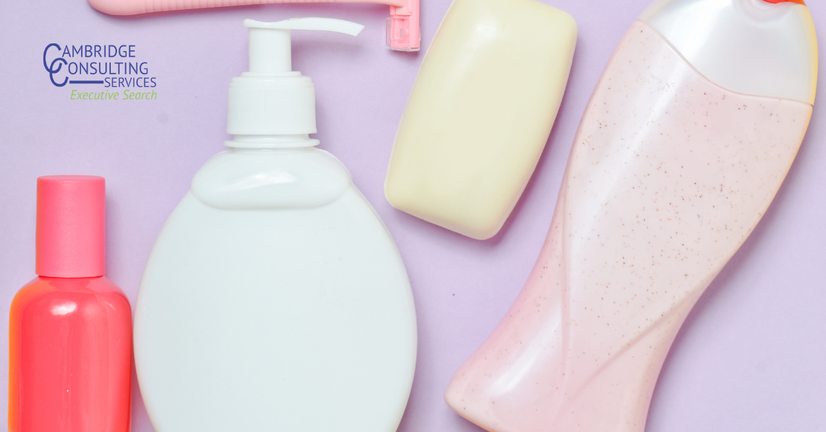 a photo of personal care products with the Cambridge Consulting Services logo in the top left corner