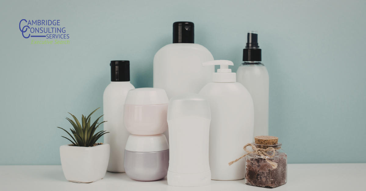 a photo of various personal care products with the Cambridge Consulting Servcies logo in the top left corner